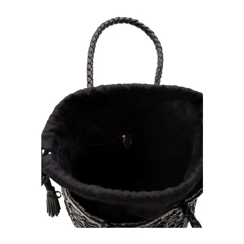 Handwoven Black Leather Mini Bag - Dragon Diffusion - Modalova