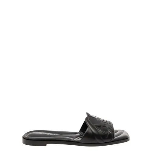 Seal Leather Flat Sandal - Alexander McQueen - Modalova