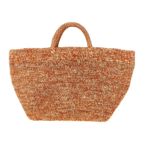 Two-Tone Raffia Shopping Bag - Ibeliv - Modalova