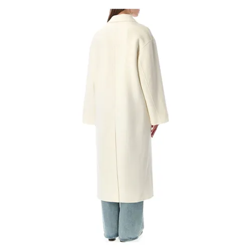Oversized Ivory Wool Coat Aw25 - Loulou Studio - Modalova