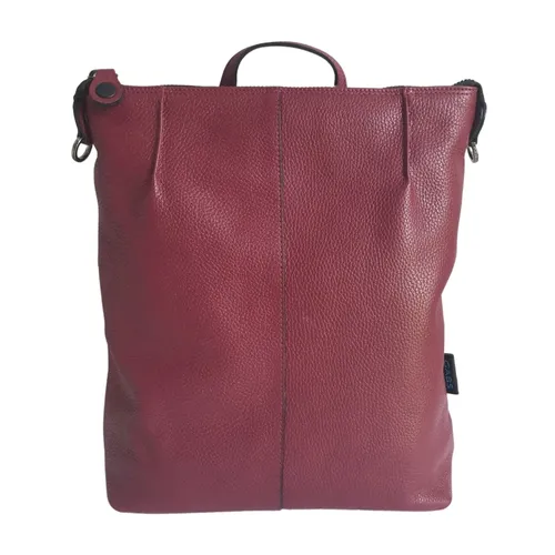 Red Leather Backpack Shopper Style - Gabs - Modalova