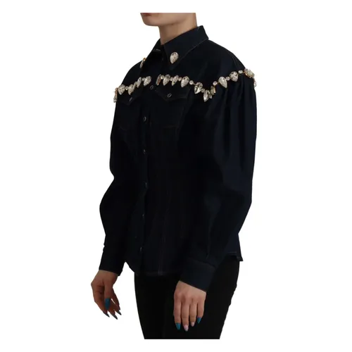 Crystal-Embellished Denim Jacket - Dolce & Gabbana - Modalova
