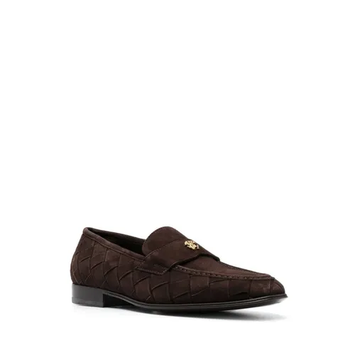 Brown Suede Casual Loafers - Roberto Cavalli - Modalova