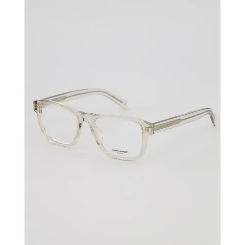 Rectangular Optical Glasses in Beige - Saint Laurent - Modalova