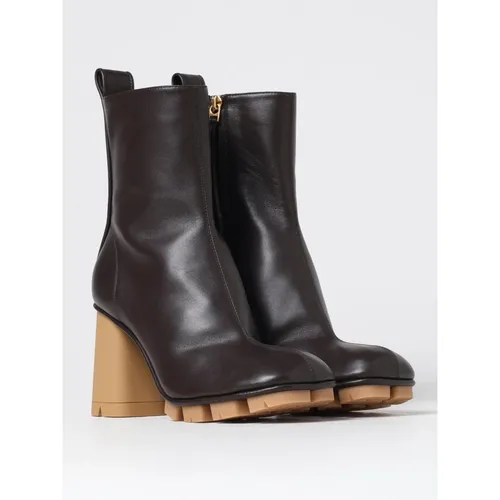 Minimalist Leather Ankle Boots - Bottega Veneta - Modalova