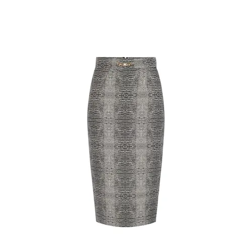 Skirt in viscose fabric with python print - Elisabetta Franchi - Modalova