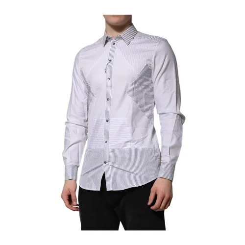 Camicia a Righe Slim Fit - Dolce & Gabbana - Modalova