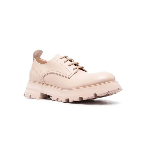 Blush Leather Lace-Up Boots - Alexander McQueen - Modalova