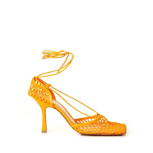 Orange Mesh Stretch Stiletto Pumps - Bottega Veneta - Modalova