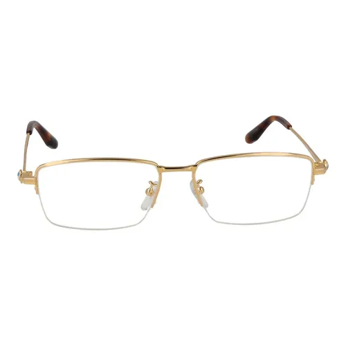 Gold Metal Half-Rim Rectangle Optical Frames - BMW - Modalova