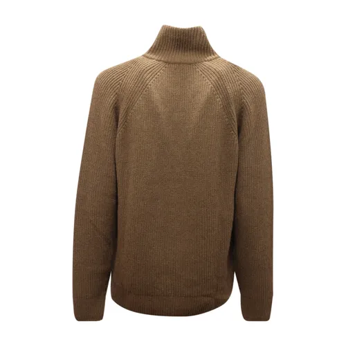 Green Wool Blend Half Zip Sweater - Brooksfield - Modalova