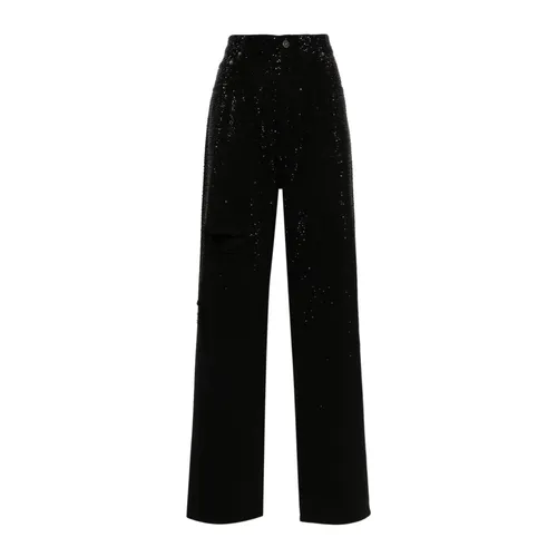 Black Crystal Embellished Denim Trousers - Golden Goose - Modalova