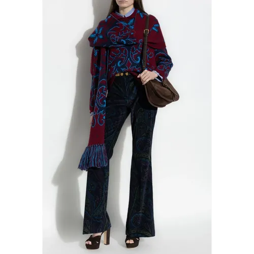 Patterned sweater with a collar - Etro - Modalova