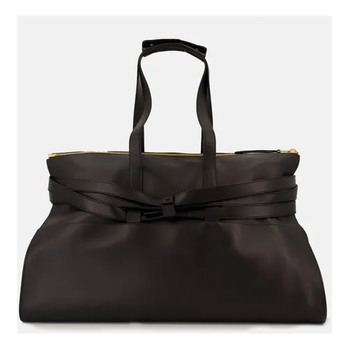 Black Leather Shopper Bag - Moschino - Modalova