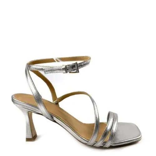 Silver Laminated High Heel Sandals - Roberto Festa - Modalova