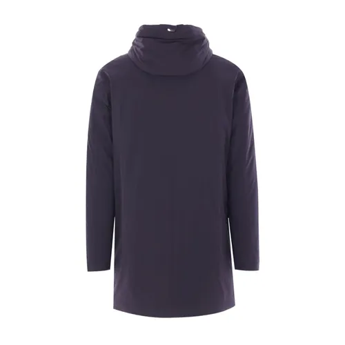Blue Zip-Up Hooded Coat - Herno - Modalova