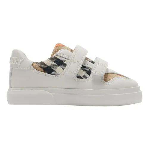 White Baby Check Trainers - Burberry - Modalova