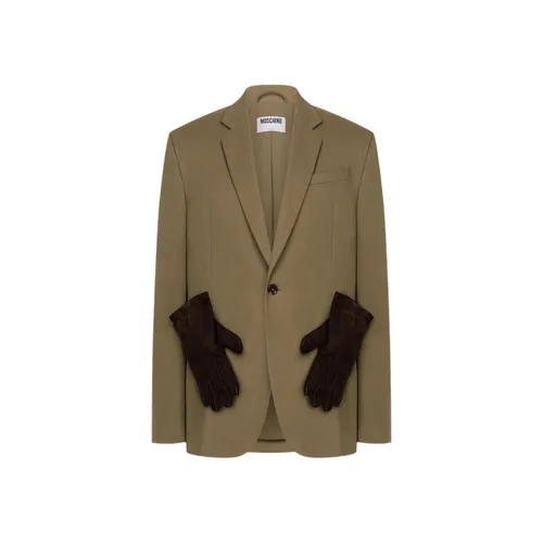 Cotton Diagonal Jacket - Moschino - Modalova