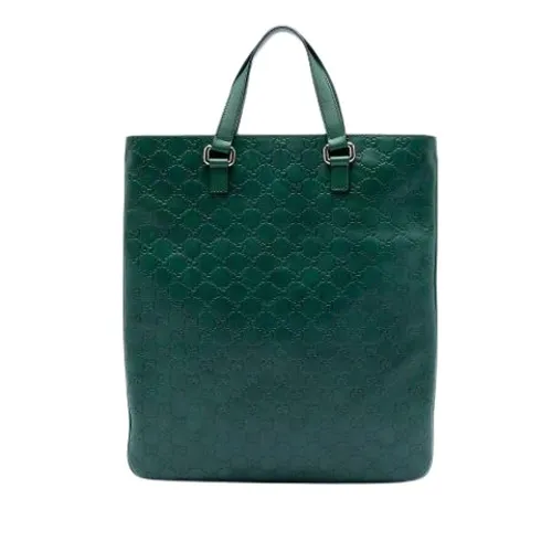 Pre-owned Embossed Leather Tote - Gucci Vintage - Modalova
