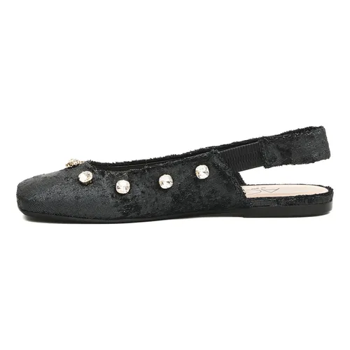 Black Velvet Ballerinas with Rhinestones - AGL - Modalova