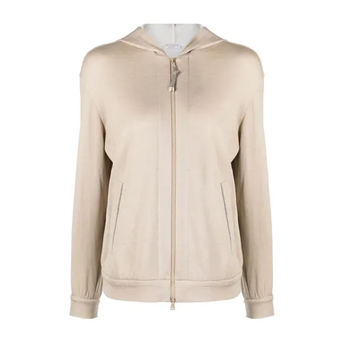 Cotton and Silk Blend Hoodie - Brunello Cucinelli - Modalova