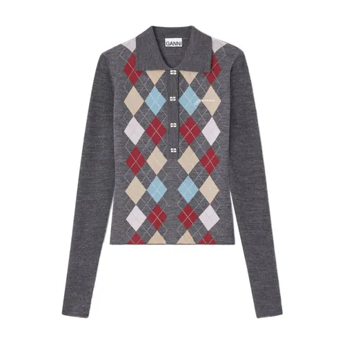 Print Polo Sweater - Ganni - Modalova