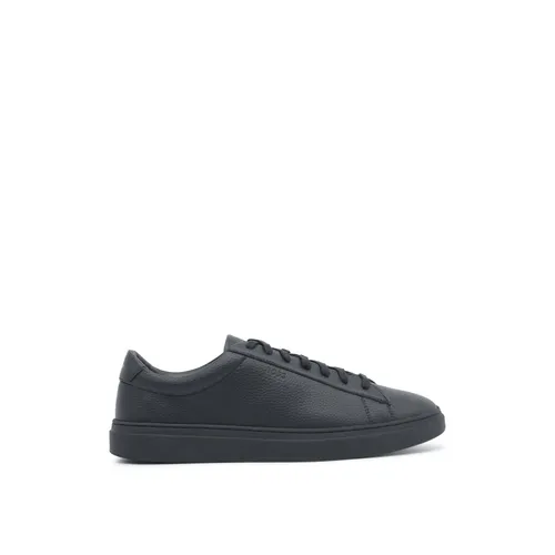 Grained leather sneakers, black color - Hugo - Modalova