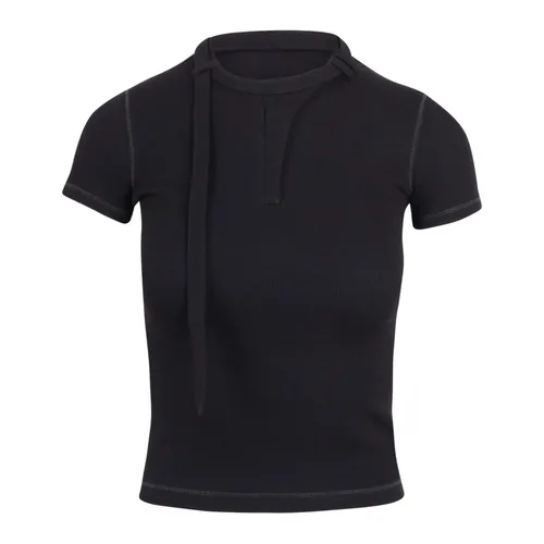 Ribbed jersey T-shirt with biker strap - Diesel - Modalova