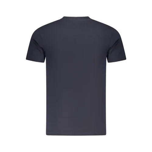 T-shirt Uomo in Cotone Blu con Stampa - Cavalli Class - Modalova