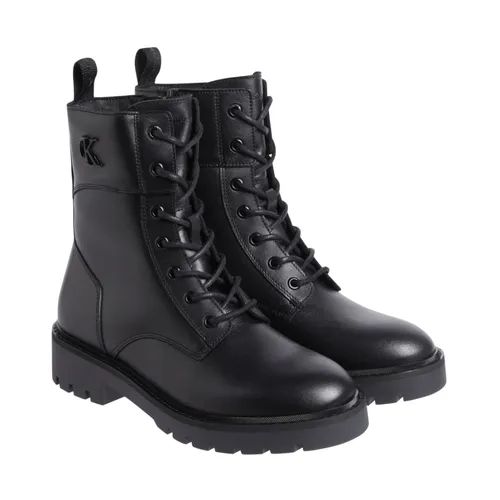 Black Combat Zip Ankle Boots - Calvin Klein Jeans - Modalova