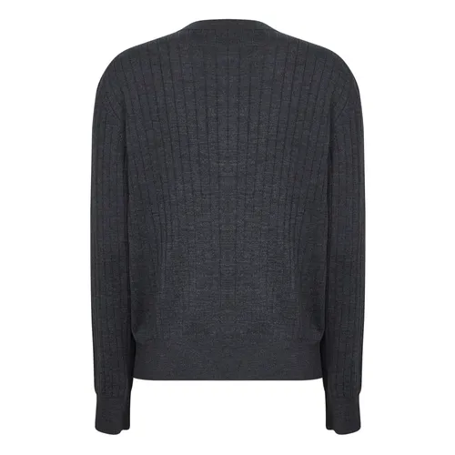 Grey Wool Sweater with Knot Button - Bottega Veneta - Modalova