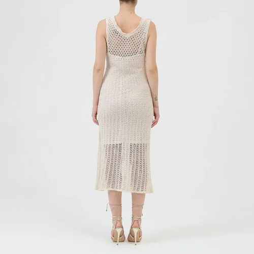 Knit Maxi Dress with Floral Applications - Ermanno Scervino - Modalova