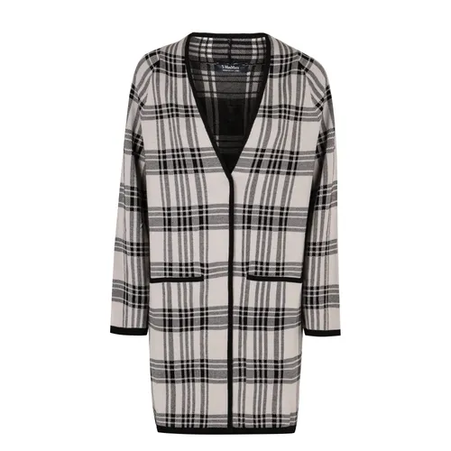 Virgin Wool Cardigan with Check Motif - Max Mara - Modalova