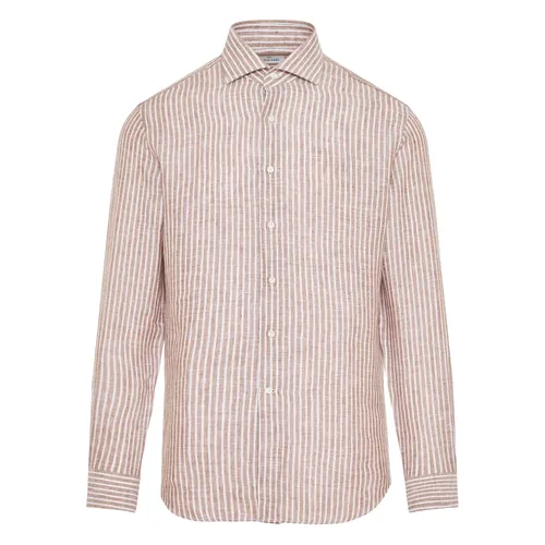 Linen Striped Shirt - Alessandro Gherardi - Modalova