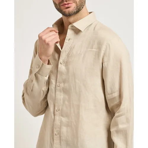 Camicia in Lino Regular Fit - Armani Exchange - Modalova