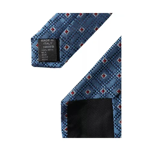 Blue Patterned Silk Adjustable Men's Tie - Dolce & Gabbana - Modalova