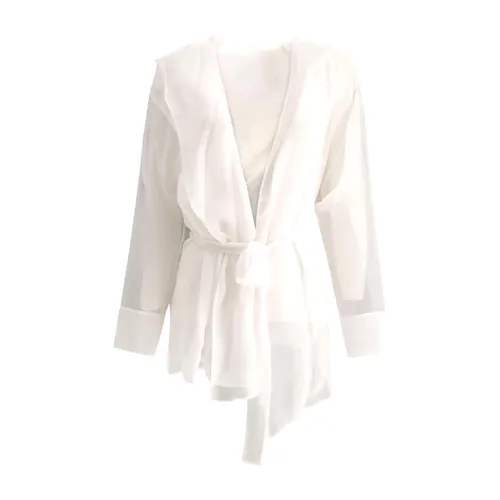 White Silk Kimono Hooded Jacket - Max Mara - Modalova