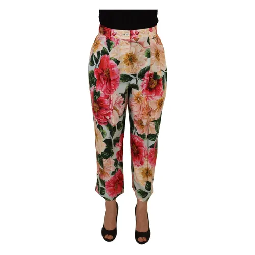 Exquisite High-Waisted Silk Pants - Dolce & Gabbana - Modalova