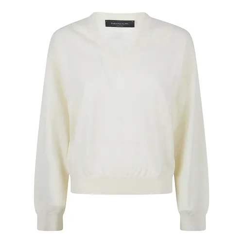 Wool Blend V-neck Sweater - Fabiana Filippi - Modalova