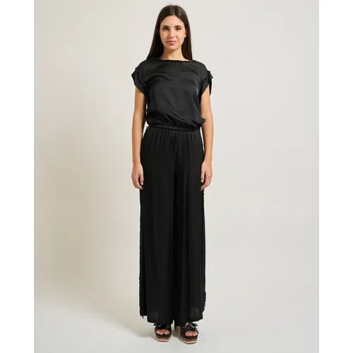 Blusa in raso con mini frange - Manila Grace - Modalova