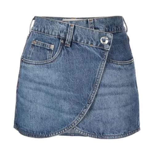 Asymmetric Button Denim Mini Skirt - Coperni - Modalova