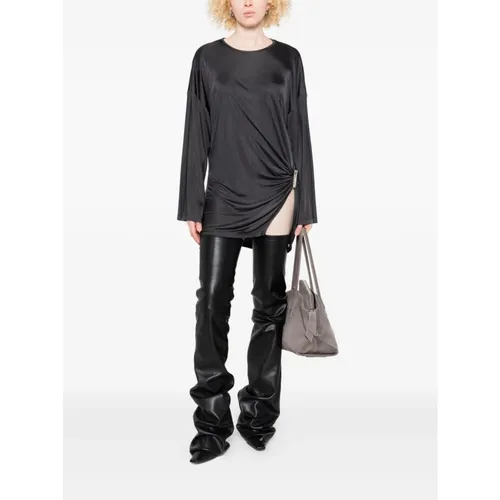 Grey Silk & Nylon Dress - The Attico - Modalova