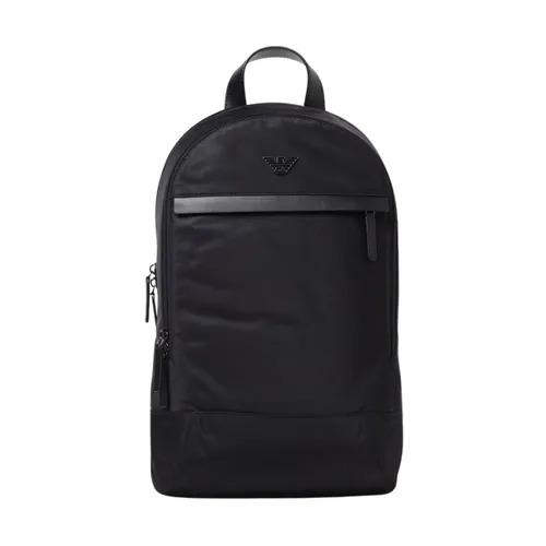 Modern Design Backpack with External Pocket - Emporio Armani - Modalova