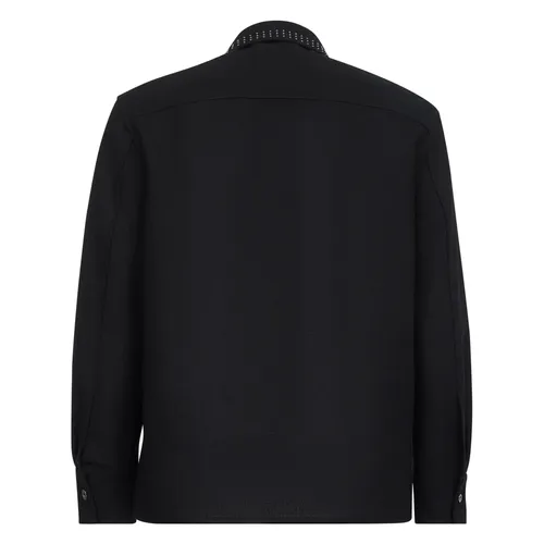 Black Wool Shirt with Metal Studs - Jil Sander - Modalova