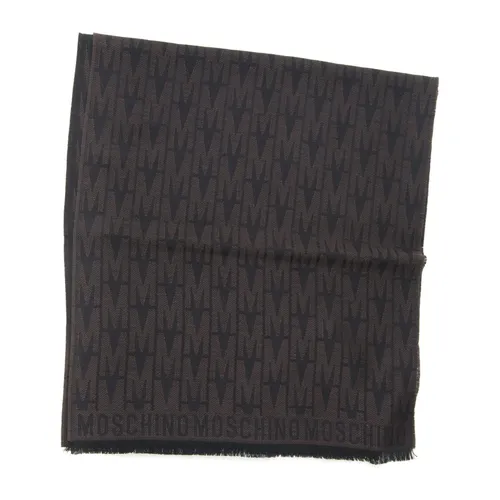 Logo Bicolored Wool Scarf - Moschino - Modalova