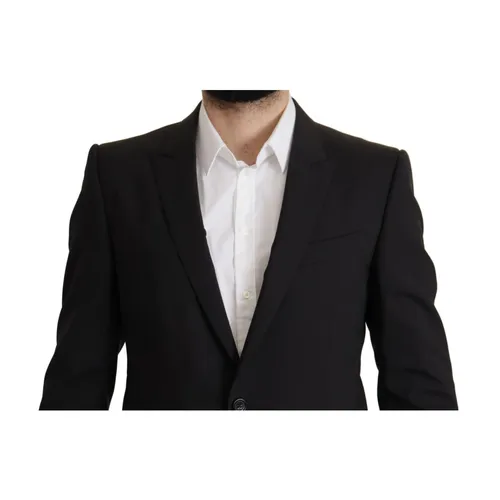 Black Wool Peak Lapel Blazer - Dolce & Gabbana - Modalova