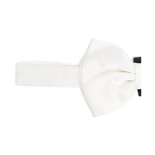 White Silk Bow Tie Satin Finish - Corneliani - Modalova