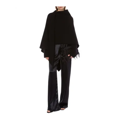 Black Wool Cape Jacket - Alberta Ferretti - Modalova