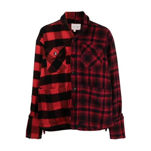Check Pattern Wool-Cotton Jacket - Greg Lauren - Modalova