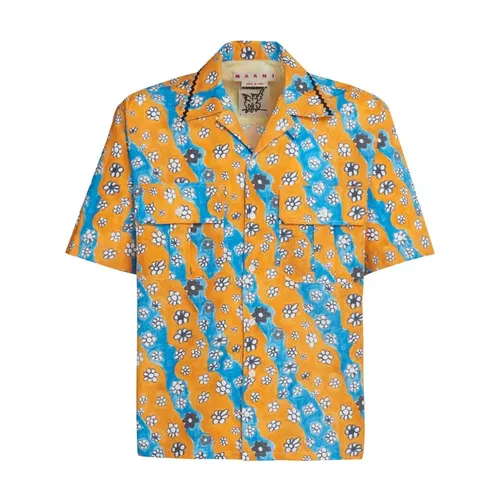 Floral Print Patch Pocket Shirt - Marni - Modalova